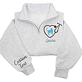 Chillever Personalized Embroidered Vet Tech Quarter Zip Sweatshirt, Custom Name on Sleeve with Heart, Personalized Gift for Vet Tech, Student Graduation Gifts, Gift Birthday for Her Him