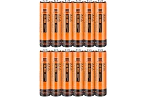 12-Pack iMah 1.2V 750mAh Ni-MH AAA Rechargeable Battery for Panasonic Cordless Phones Also Compatible with BK40AAABU HHR-55AAABU HHR-65AAABU HHR-75AAA/B HHR-4DPA/4B BK30AAABU BT205662 and Solar Lights