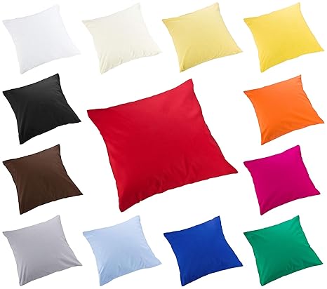 Moon 2er Pack Luxury Linon Kissenbezug Kissenhülle mit Reißverschluß100% Baumwolle (Royalblau, 50x50)