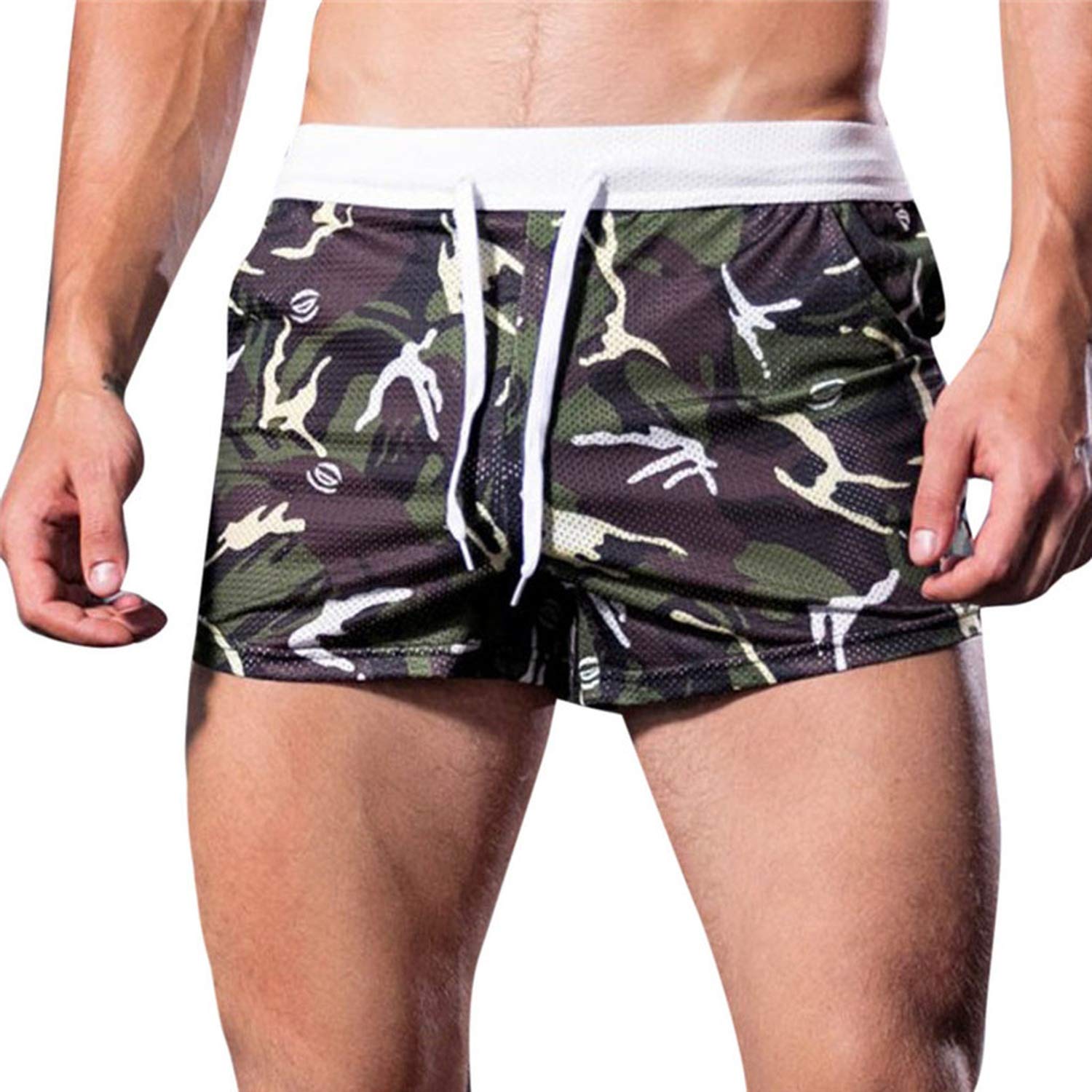 YoungLA Gym Shorts for Men French Terry Cotton Workout Casual Athletic Basketball with Pockets 112