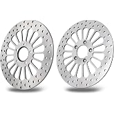 OTINUBEE 11.5'' Front Rear Rotor Kit 2PCS Fit for Harley Davidson Touring Sportster Dyna, Early Super Glide Softail Great Performance Superior Heat Dissipation Brake part, 420 Stainless Steel Rotors