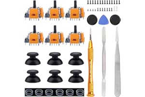 Ikpek 6 Pack Hall-Effect Joysticks Replacement for DualSense PS5 Controller, 3D Analog Sensor Wheel Thumb Sticks Joystick Rocker Module Replacement for PlayStation 5 Controller