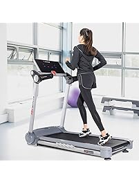 Goplus 2.05HP Folding Electric Treadmill Portable Jogging Running Fitness Machine Heavy Duty Incline Treadmill with LCD Display and Shock-Absorption System for Home and Gym