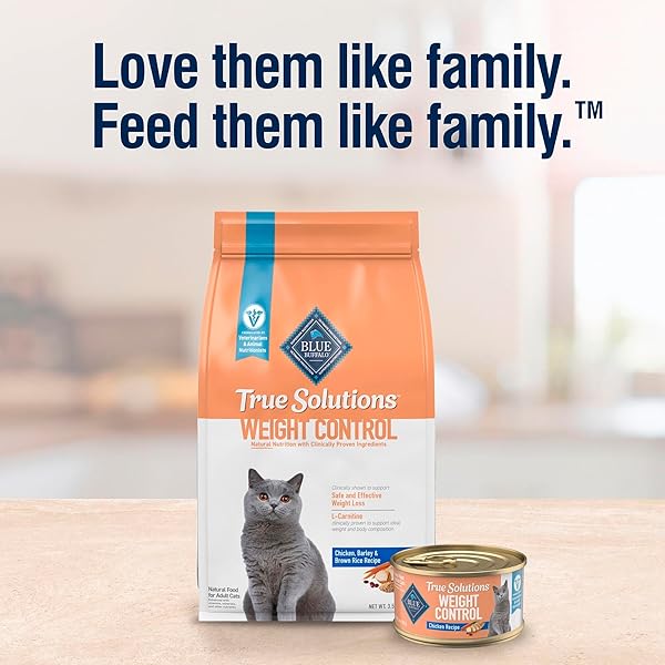 BLUE BUFFALO TRUE SOLUTIONS WEIGHT CONTROL NATURAL DRY CAT FOOD FOR ADULT CATS, CHICKEN, 11-LB. BAG