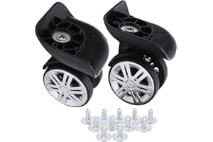 LADIESHOW Luggage Wheels Replacement,1 Pair A65 Swivel Luggage Wheels,Luggage Repair Parts Mute Caster with Multiple Screws for Draw‑Bar Box Code Case