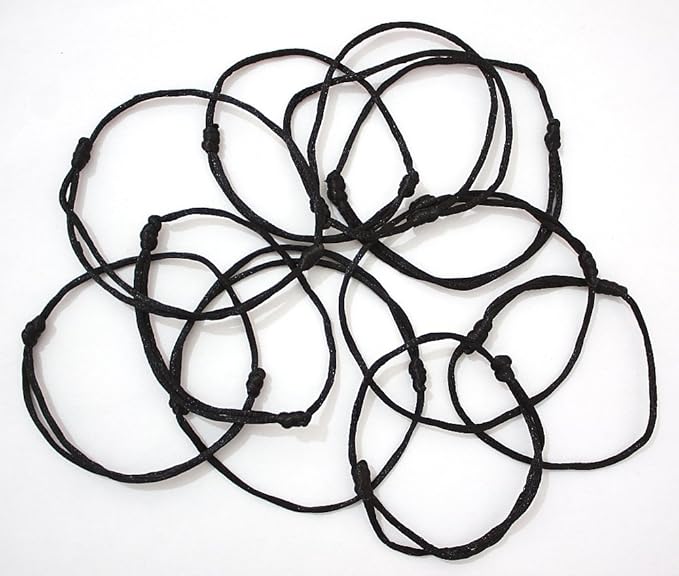 Lot 10 Handmade Black String Bracelets Urban Fashion Charm Bangle Clothing