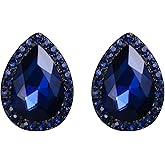 EVER FAITH Women's Austrian Crystal Wedding Teardrop Stud Earrings