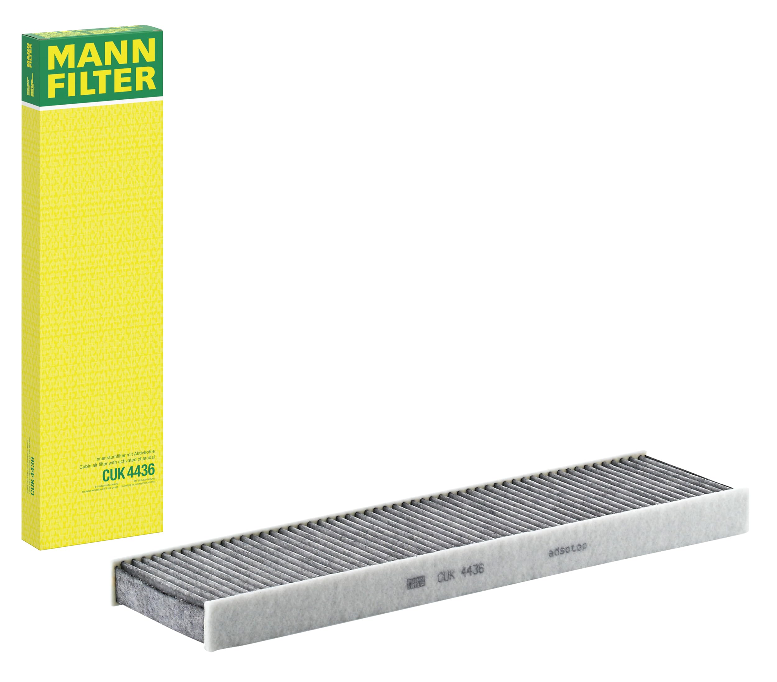 MANN-FILTER CUK 4436 Cabin Air Filter - Pollen Filter with Activated Carbon - for Cars + Transporters