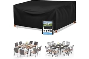 WANOCEAN Patio Furniture Covers Waterproof, Patio Table Cover Rectangle Outdoor 78" L x 78" W x 33" H 420D Oxford Fabric Dustproof with Storage Bag, Fits for Dining Square Table Sofa and Chair