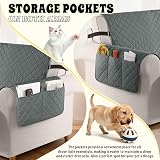 TAOCOCO 100% Waterproof 1 Seater Sofa Cover with Storage Pockets Dark Grey view 4