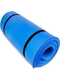 Crown Sporting Goods Yoga Cloud Ultra-Thick 1" Yoga and Exercise Mat with Shoulder Sling by