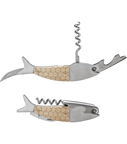 Kikkerland Sleutelhanger - Bartool - Inclusief Flesopener - In Een Vorm Van Een Haai Rvs
