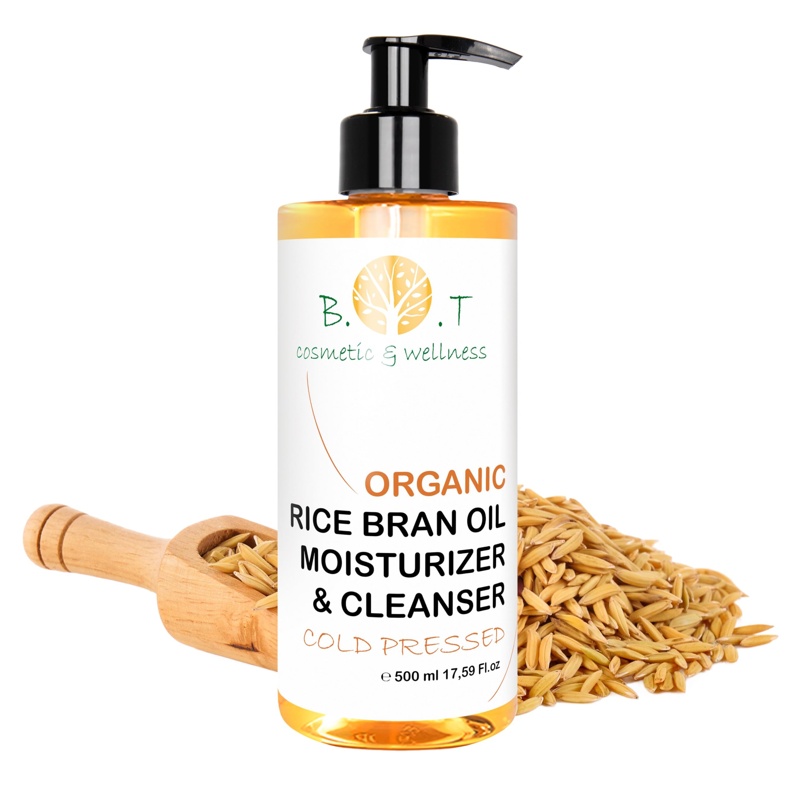 Rice Plant Ceramides, Rice Oil for Hair and Waterproof Makeup Remover Cleansing Oil 100% Natural Baby Skin Oil 17.57 FL OZ Bio Oil Stretch Marks Korean Skincare Moisturiser