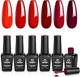 beetles Gel Polish Bloody Mary 6Pcs Red Burgundy Glitter Nail Kit