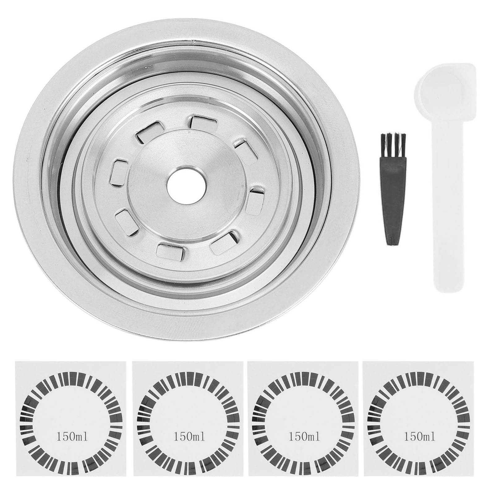 Xiuganpo Reusable Coffee Pods Adapter Stainless Steel Converter Holder, Coffee Capsule Adapter with Stickers Spoon Brush, Portable Coffee Pod Converter for ENV135, Next