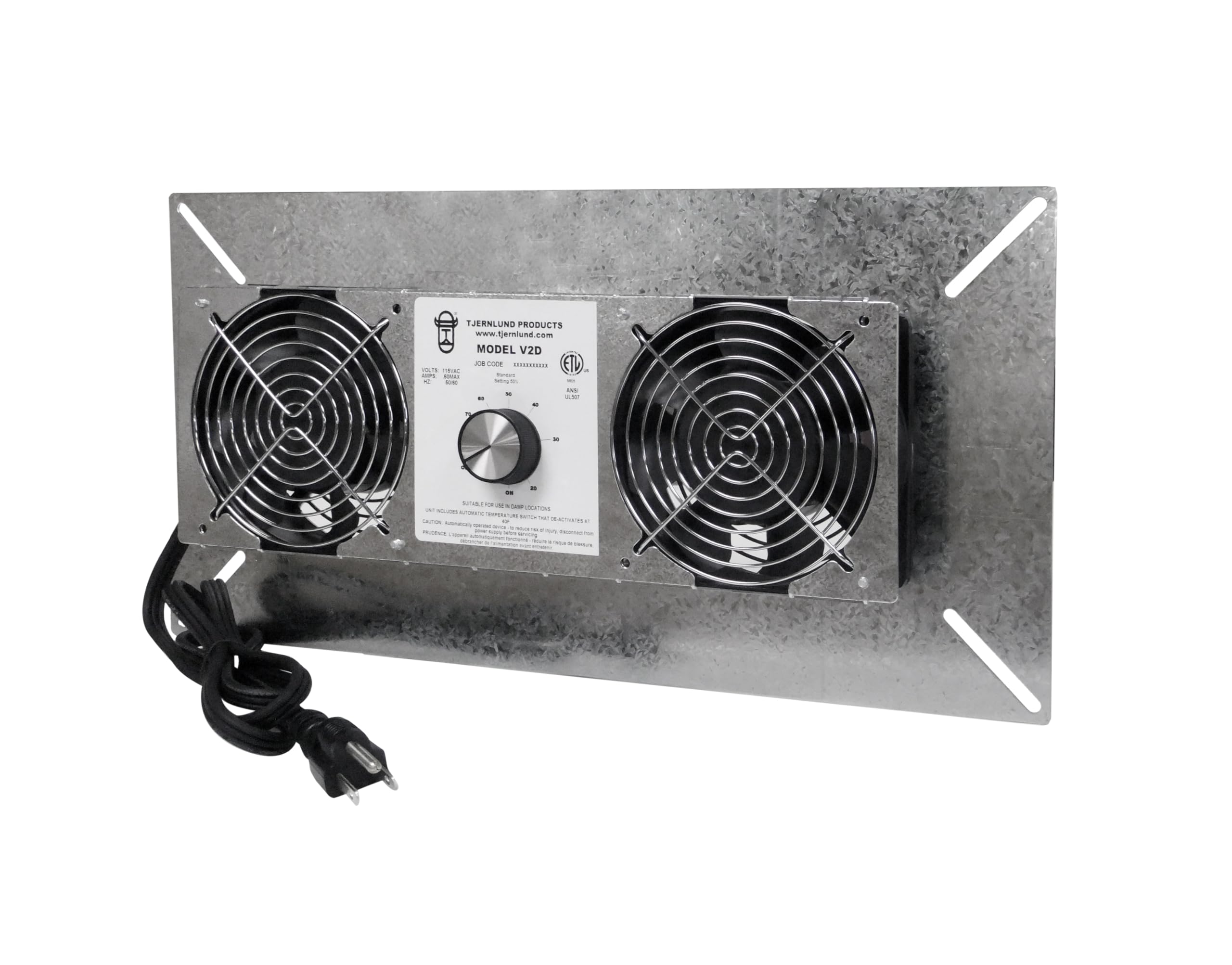 Tjernlund V2D Underaire Crawlspace Ventilator Fan Moisture Reducing 220 CFM Image