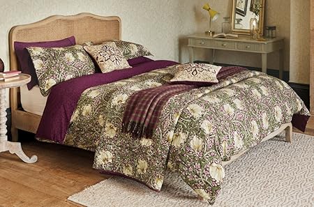 Morris Co Pimpernel Duvet Cover Percale Aubergine Super King Amazon Co Uk Kitchen Home