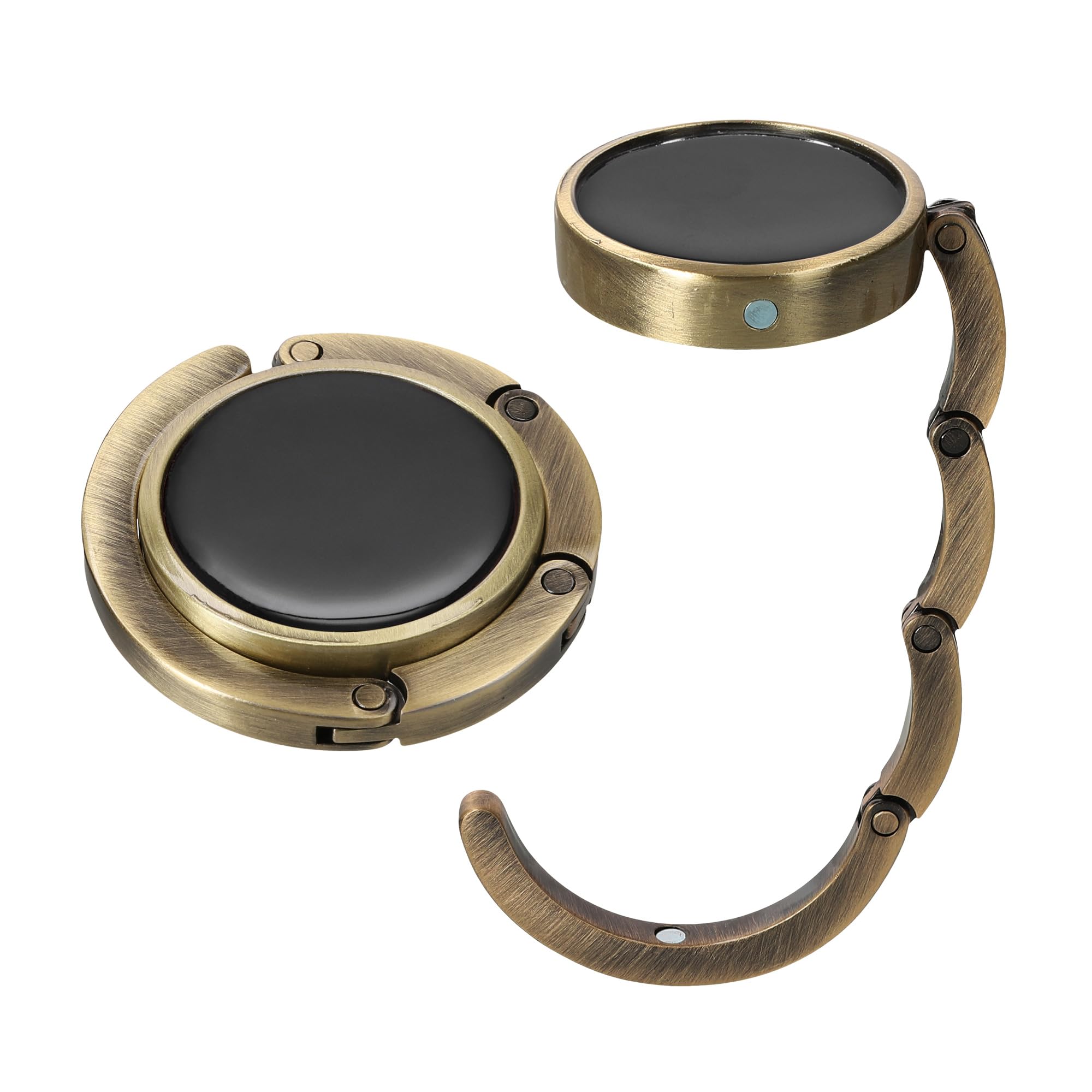 kwmobile Purse Hook for Table - Set of 2 Purse Holder - Folding Handbag Hanger - Portable Bag Holder - Bag Hooks for Desk - Table Hook Bronze — image 1