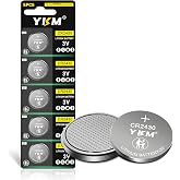 YKM 5 Pack CR2430 Batteries 3V Lithium Coin Cell Batteries | Long-Lasting and Leak-Resistant for Car Key Fobs, Smart Remotes, Watches, Sensors and Security Systems