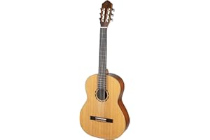 Ortega Guitars 6 String Family Series Full Size Left-Handed Nylon Classical Guitar w/Bag, Spruce Top-Natural-Satin, (R121L)