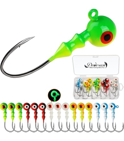 Lot De 50 Têtes De Plomb Rondes Pour Pêche - 1/32 à 1/6 Oz - Doré, Basse, Crappie