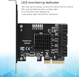 Fdit PCIe SATA Card 6 Port 6Gbps SATA Controller Expansion Card PCI-e x4 3.0 to view 5
