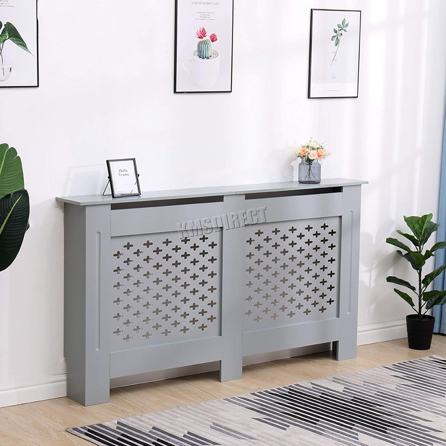 Westwood Grey Painted Radiator Cover Wall Cabinet Wood Mdf Traditional Modern Cross Large Amazon Co Uk Kitchen Home