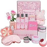Valentine's Day Gifts for Her, 16Pcs Rose Spa Bath & Body Care Set with Bath Bombs & Lotions, Relaxing Home Spa Gift Kit for Mom Wife Girlfriend, Ideal for Mother’s Day Birthday Women Gift Sets