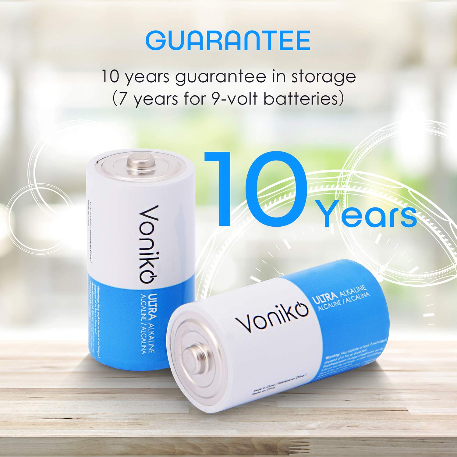 VONIKO Ultra Alkaline 8 C Batteries 8 Pack - Size C Batteries Pack - 10 Year Shelf Life & 6-9 Times The Power As Carbon Batteries | 8 Pack C Batteries 1.5 Volt - C Batteries