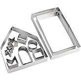Gingerbread House Cookie Cutter Set - 3D House Cookie Cutters, Gingerbread House Kit for Holiday, Winter, Christmas & Gingerb