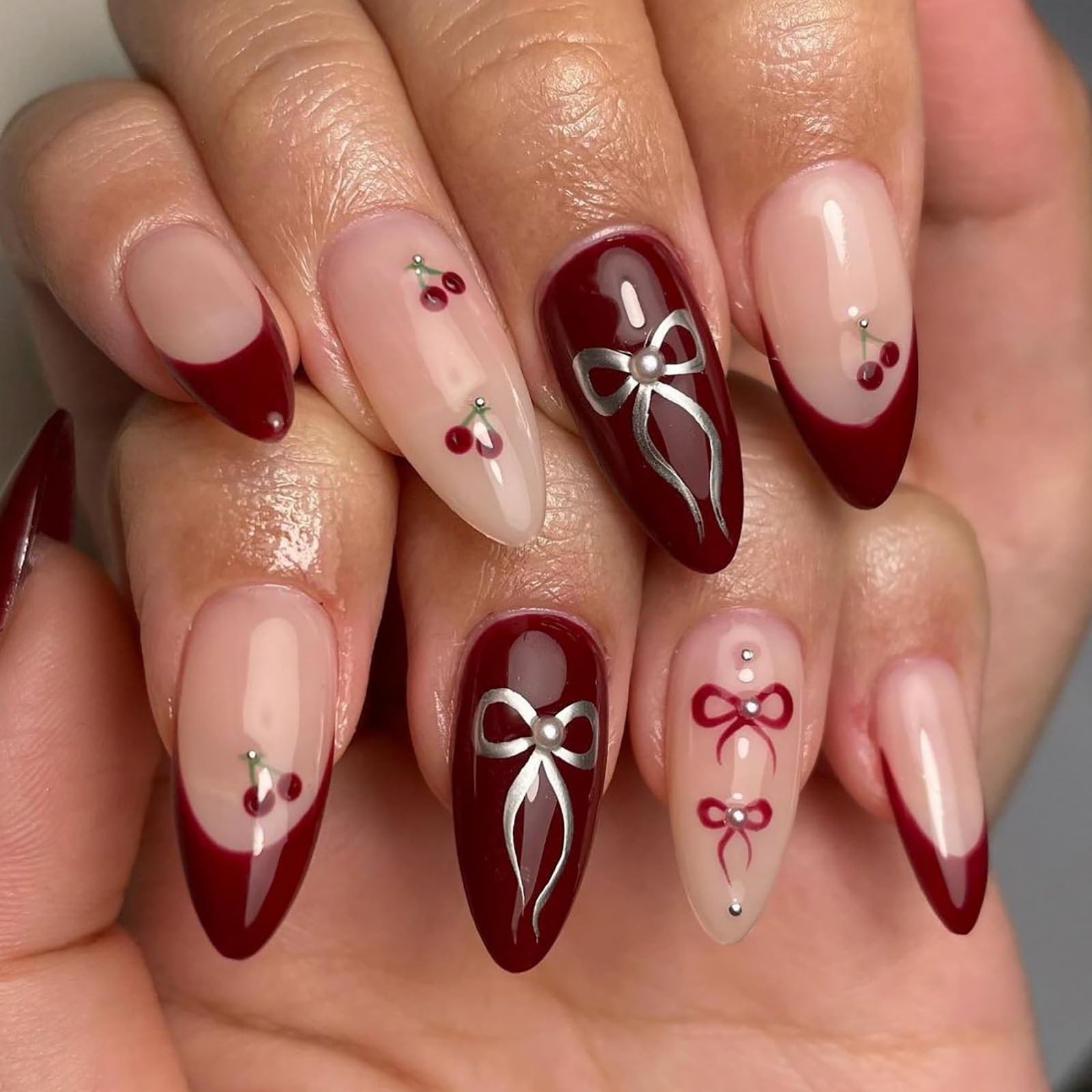 Press on Nails (41) (Cherry Red)