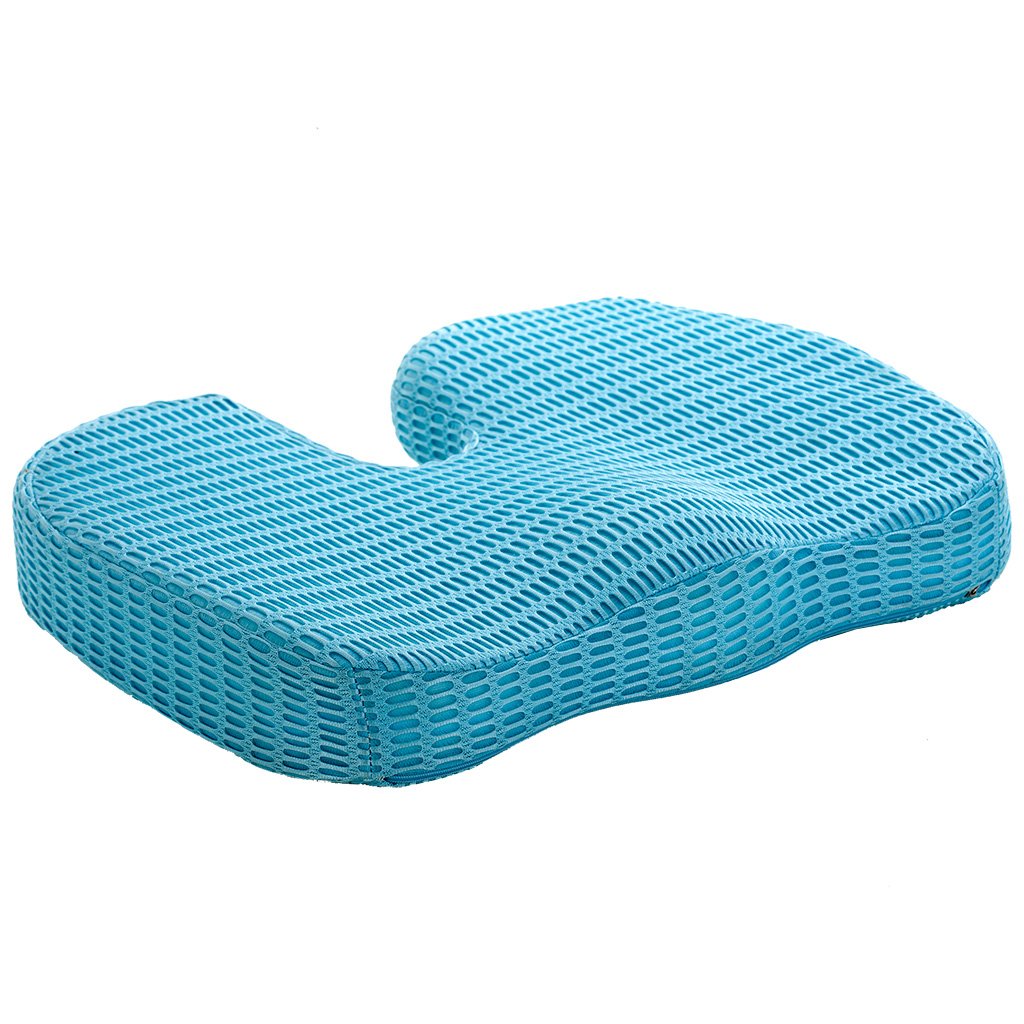 ChiroDoc Coccyx Seat Cushion with UltraCool Mesh Cover & Ergonomic Orthopedic Memory Foam - Perfect For Coccyx & Tailbone Pain Relief (Sciatica) - Reduce Lower Back Pain From Sitting All Day