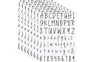 SEPAMOON 552 Pieces 8 Sheets Letter Stickers Self Adhesive Vinyl Alphabet Number Stickers Waterproof Mailbox Number Label Decals for DIY Crafts Window Door Car Sign Scrapbook Classroom Decor(2 Inch,Black)