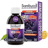 Sambucol Black Elderberry Syrup for Kids - Elderberry Liquid with Vitamin C for Kids, No Artificial Flavors, High Antioxidants, Daily Wellness Support, Berry Flavor - 7.8 Fl Oz