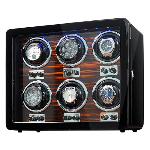 Oryx Watch Winders for Automatic Watches Wooden Rotating Watch Box 15  Rotation Modes Setting Display Case wi