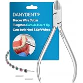 DANYDENT Braces Wire Cutter Orthodontic Kit - Tungsten Carbide Inserts Cuts Hard &amp; Soft Wires - Easy To Use DIY Dental Tools Stainless Steel Braces Essentials - 1 x Orthodontic Wire Cutter for Braces