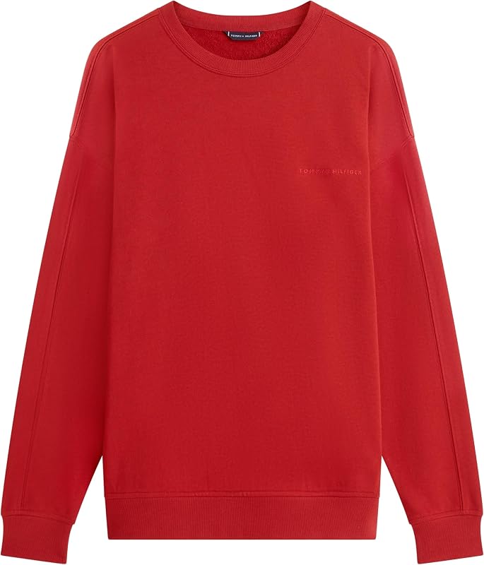 Herren Sweatshirt Track Top mit Rundhalsausschnitt, Rot (Dark Magma), L — Foto 6 von 6