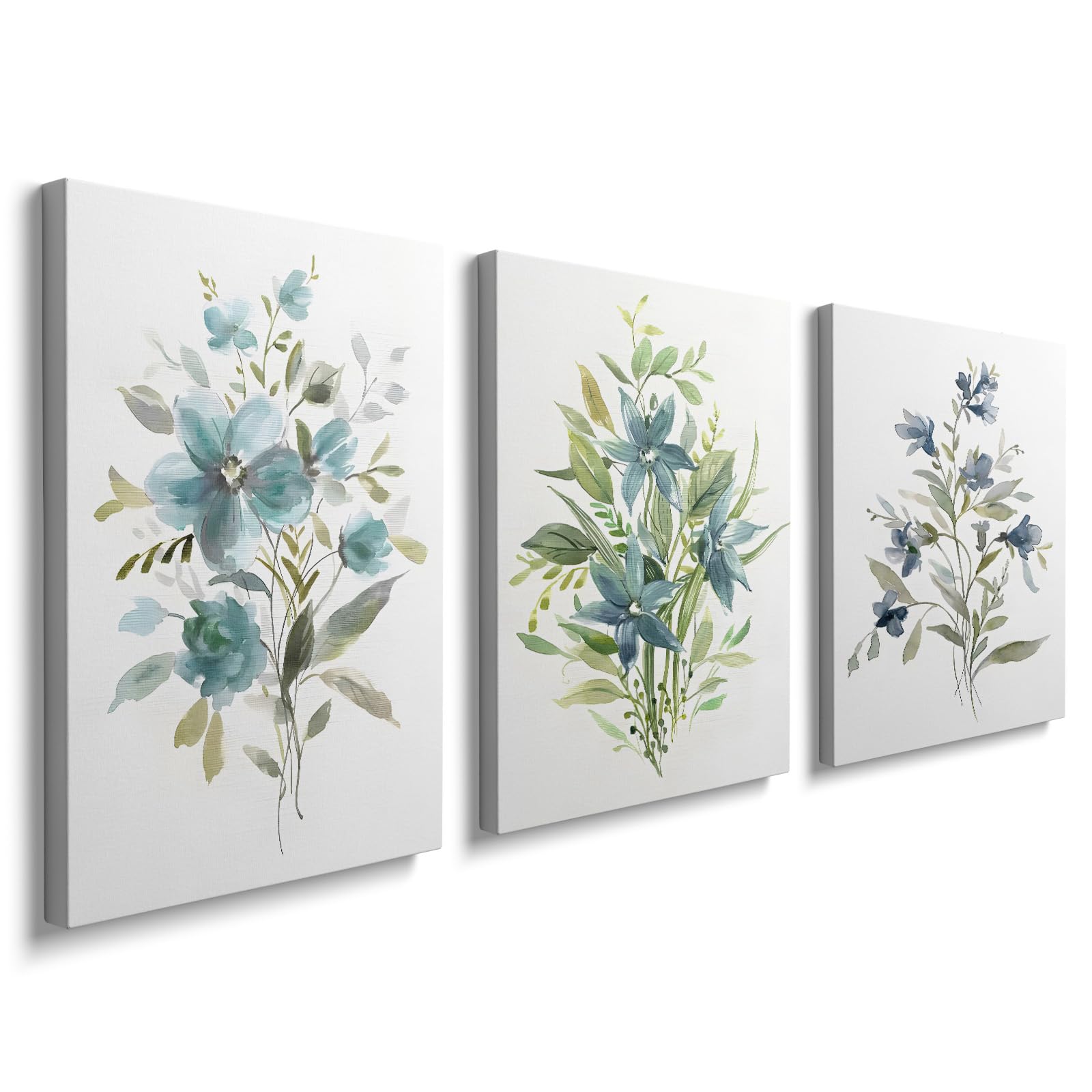 Green Flower Pictures Canvas for Bedroom - Wall Art Modern Plants Printed Ready To Hang YH1004