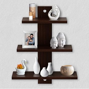 A10 Shop Delta S2 Home Decor Wall Shelf/Rack-Set of 3 (Matt Finish) (Wenge)