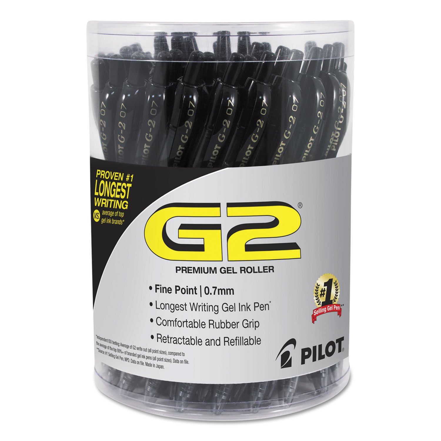 Pilot g2 Gel pen blk 0.7mm Fine pt 84065 (072838840653)