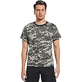 TWCHAS Men’s Military Camo T-Shirt, Camouflage Top Vintage Camo T-Shirts for Everyday Look, Gym Training and Outdoor Activity