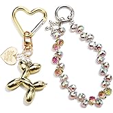 Bag Charms Balloon Dog Keychains for Women Cute Bling Keychain Wristlet, Girly Key Chain Accessories for Handbag Purse