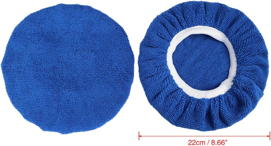 X AUTOHAUX 5pcs 9-10 Inch Soft Microfiber Car Waxing Polisher Pad Bonnet - Image 5