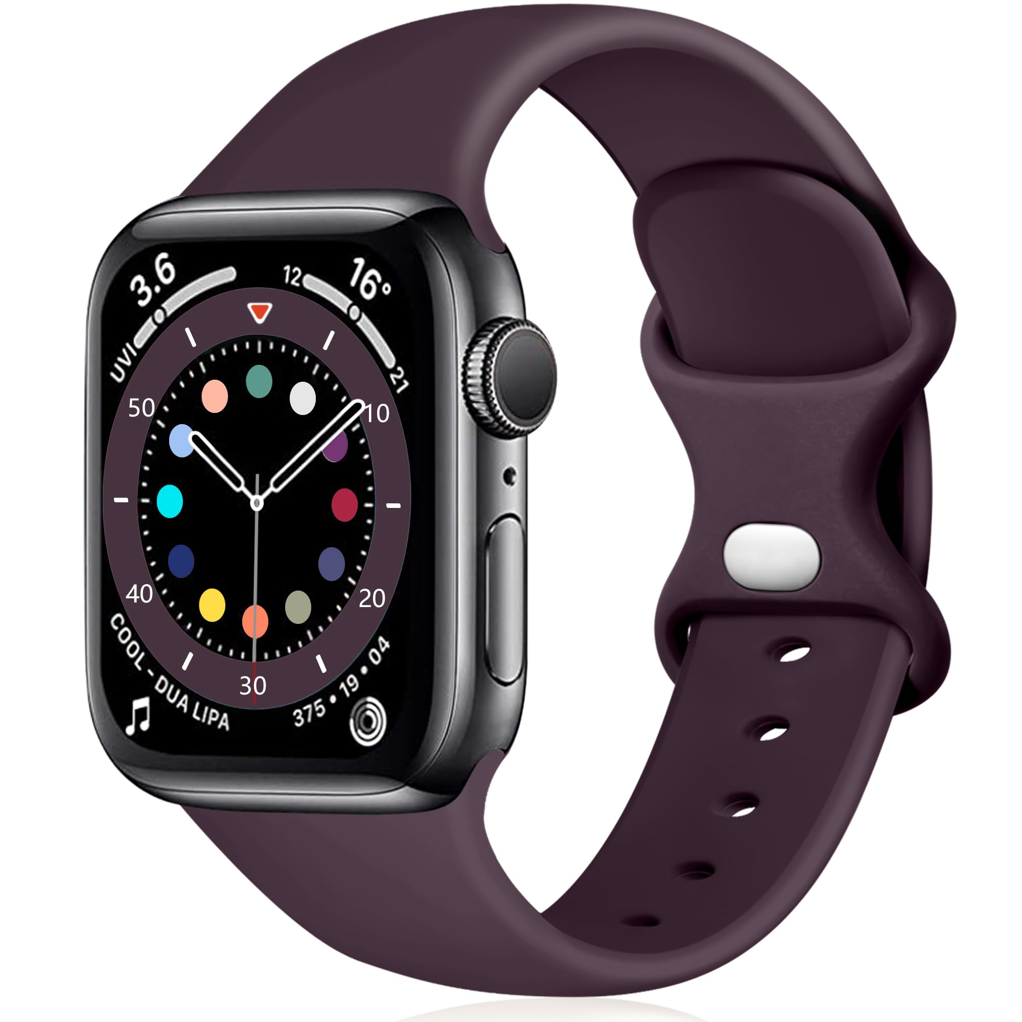 Epova Silicone Strap Compatible with Apple Watch Strap 44mm 42mm 45mm 46mm 49mm, Replacement Straps for Apple Watch Ultra/iWatch SE Series 11 10 9 8 7 6 5 4 3 2 1, DarkPurple, Large — image 1