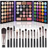 UCANBE Eyeshadow Palette with 15Pcs Brushes Makeup Set, Pigmented 86 Colors Make Up Sets Valentine's Day Gift, Matte Shimmer Glitter Eye Shadow Pallet Highlighter Contour Blush Powder Brush Beauty Kit