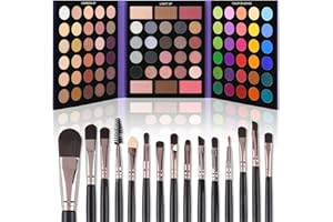 UCANBE Eyeshadow Palette with 15Pcs Brushes Makeup Set, Pigmented 86 Colors Make Up Sets Valentine's Day Gift, Matte Shimmer Glitter Eye Shadow Pallet Highlighter Contour Blush Powder Brush Beauty Kit