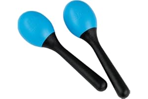 Nino Percussion Kids' Maraca Made in China-Sky Blue, Plastic, for Classroom Music or Playing at Home, Single Pair (NINO569SB)