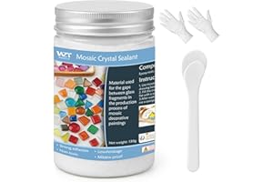 WAN2TLK White Mosaic Crystal Grout 130g, Mosaic Tile Accessories, No Water Needed, Fast-Drying, Essential for Handmade Grouting, Mosaic Crystal Sealant for All Tiles & Surfaces