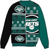 FOCO NFL mens Nfl Team Logo Busy Block Snowfall Holiday Ugly Sweater