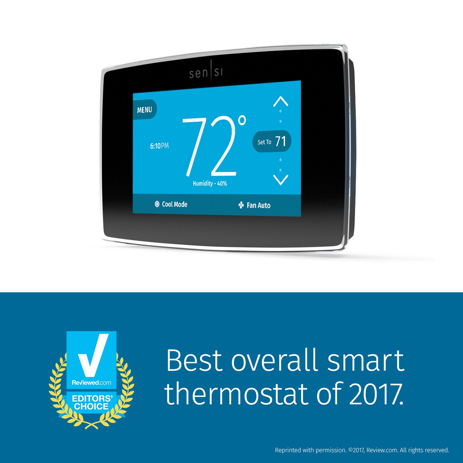 Emerson Sensi Touch WiFi Thermostat with Touchscreen Color Display for